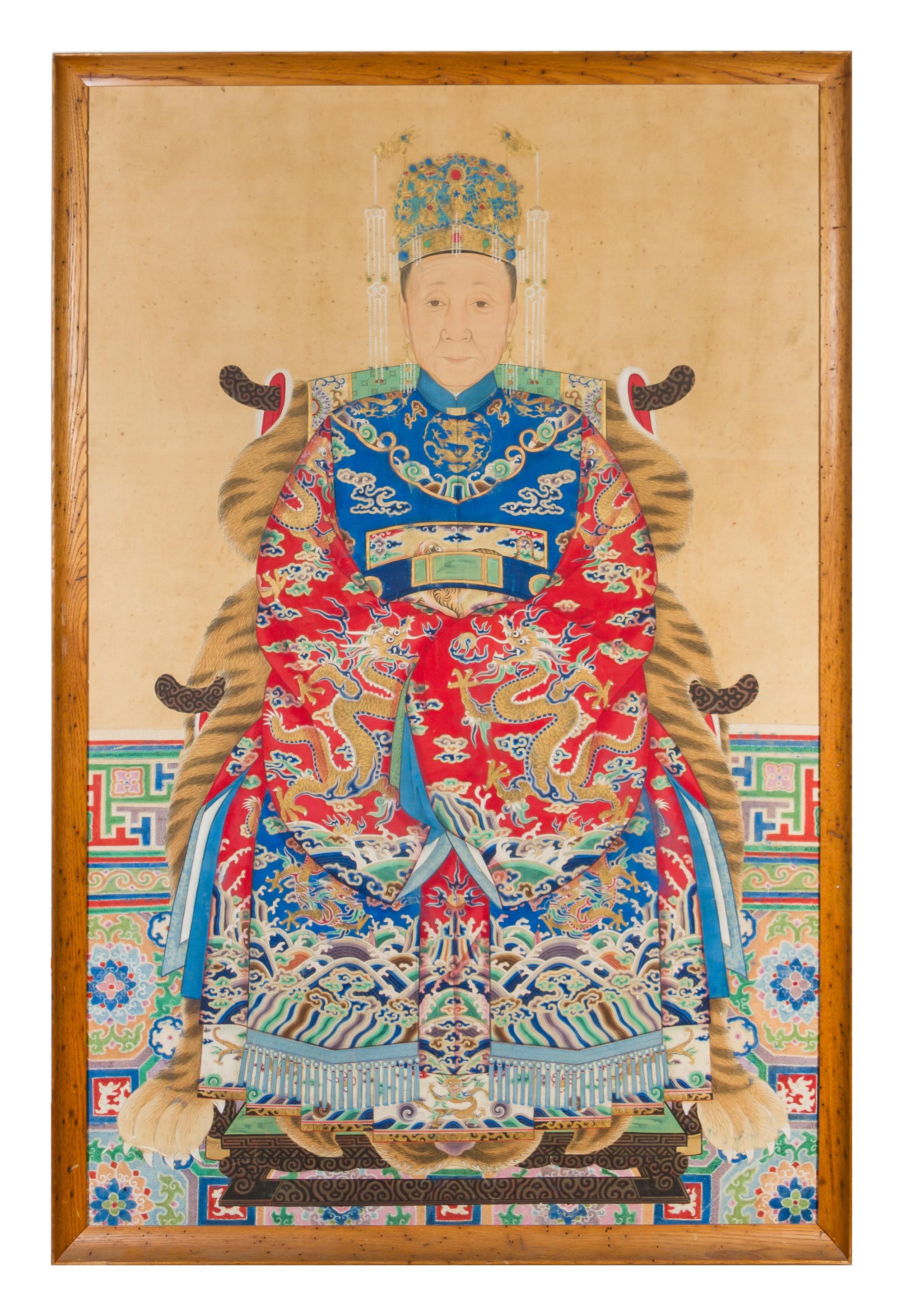 A Chinese Ancestral Portrait 18TH/19TH CENTURY 58 1/2 x 37 1/2 inches. — 18TH/19TH CENTURY