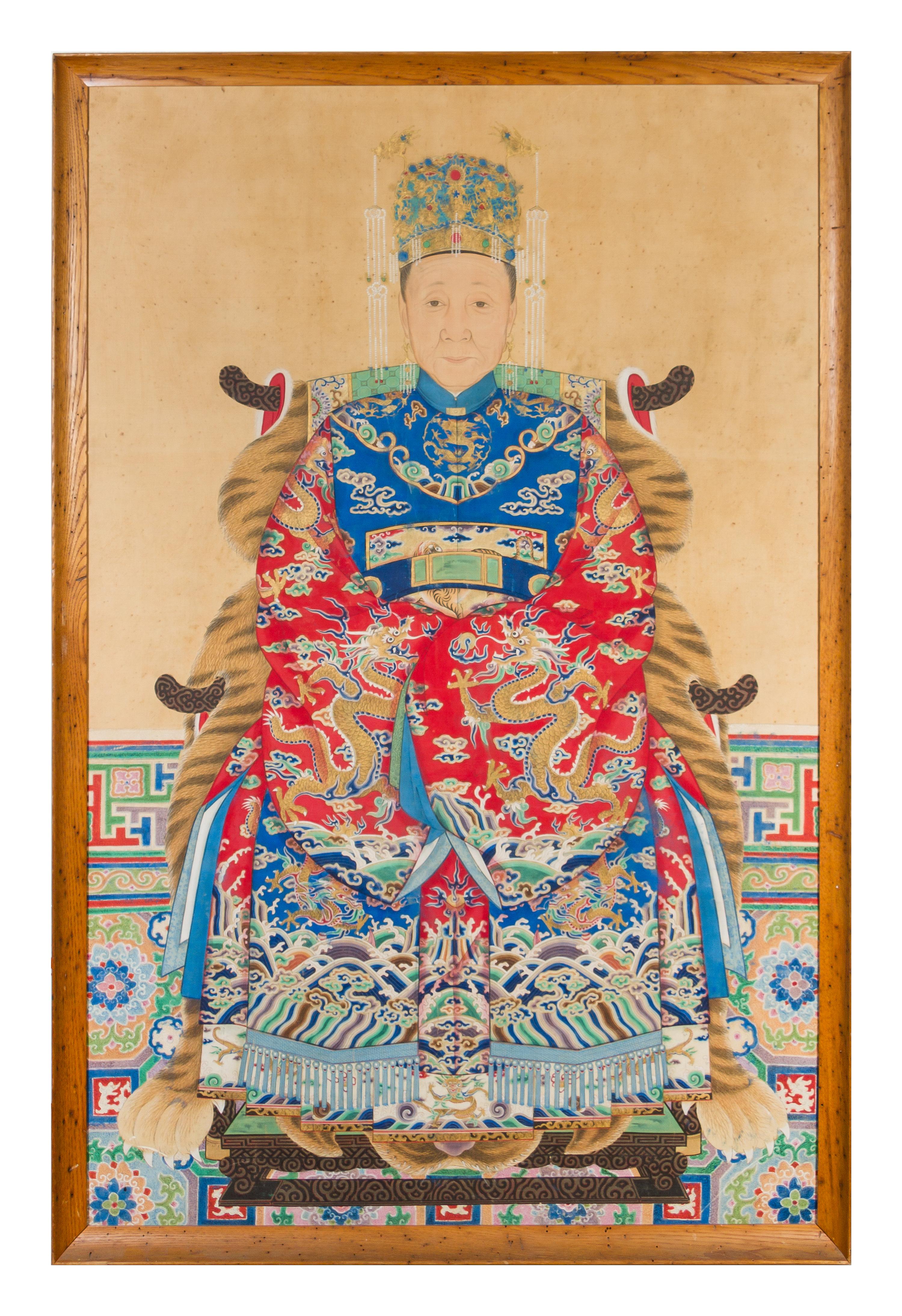 A Chinese Ancestral Portrait 18TH/19TH CENTURY 58 1/2 x 37 1/2 inches. — 18TH/19TH CENTURY