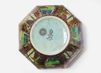 A Wedgwood Black Fairyland Lustre "Dana" Pattern Octagonal Bowl, UK, 1920s