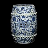 A Chinese Blue and White Porcelain Garden Stool 青花纏枝蓮紋瓷墩