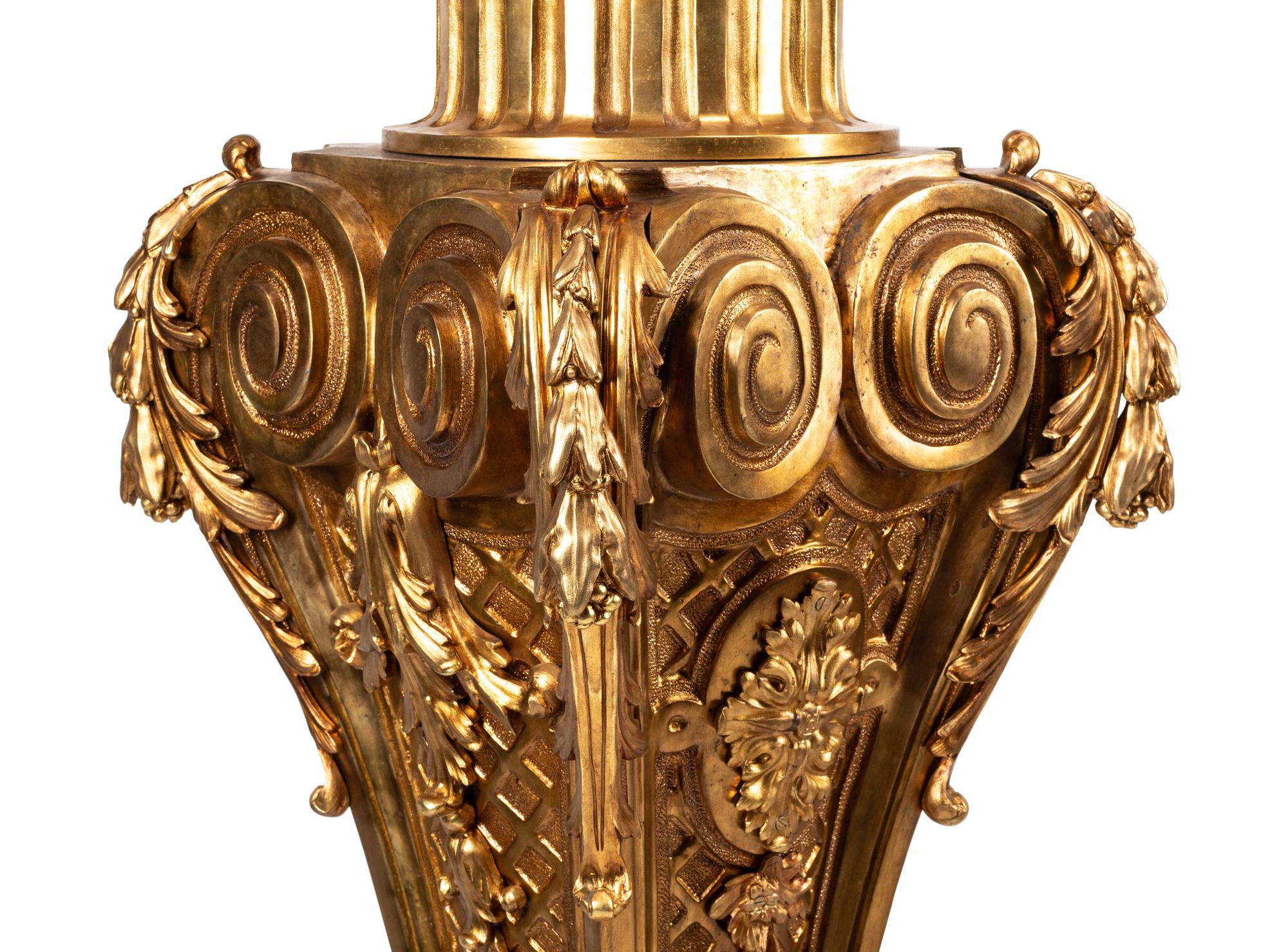 A Pair of Louis XVI Style Gilt Bronze Seventeen-Light Torchères