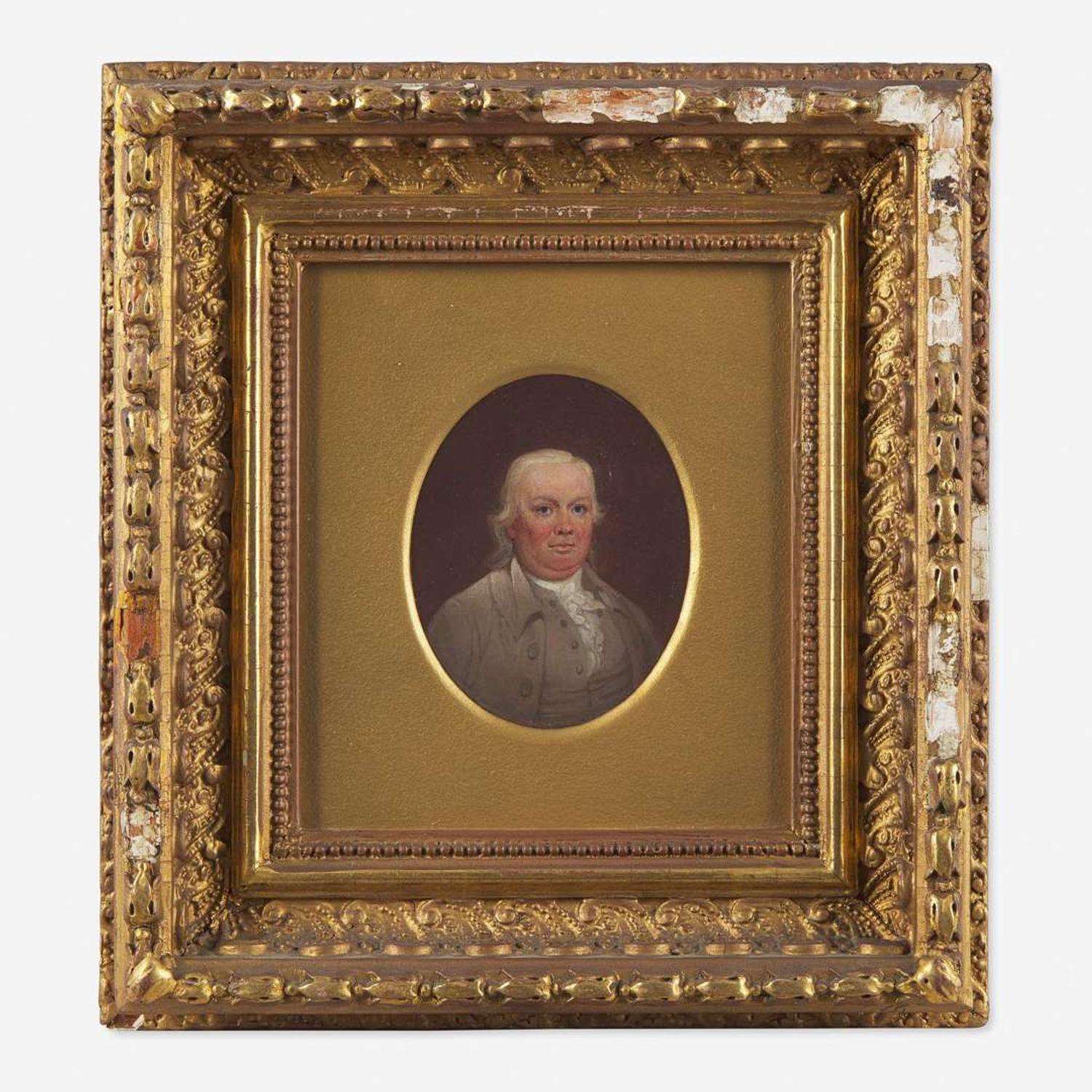 American School 19th century Pair of Small Portraits: Robert Morris (1734-1806) and Mary White Morris (1769-1806)