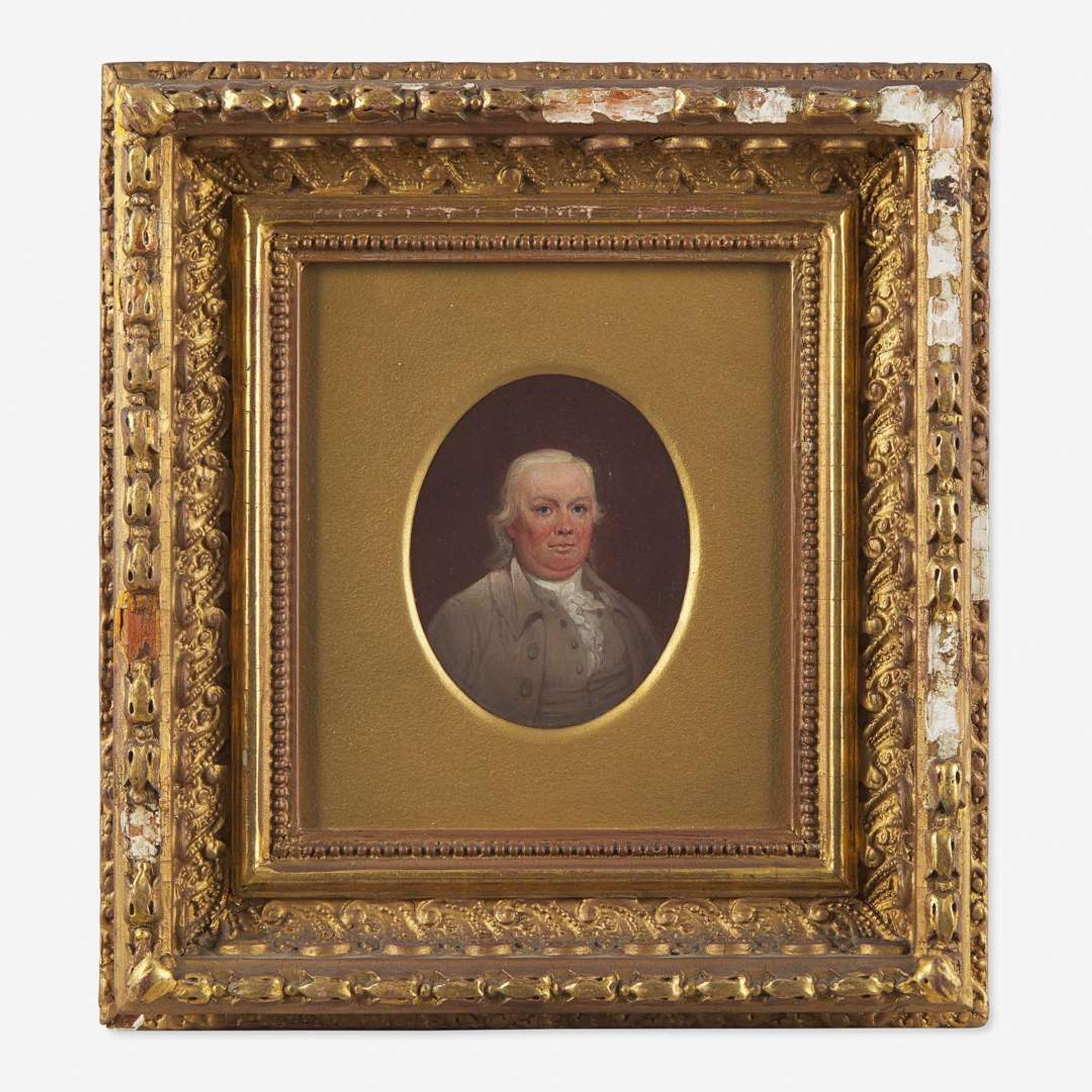 American School 19th century Pair of Small Portraits: Robert Morris (1734-1806) and Mary White Morris (1769-1806)