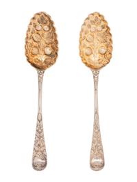 A Pair of George III Silver Berry Spoons