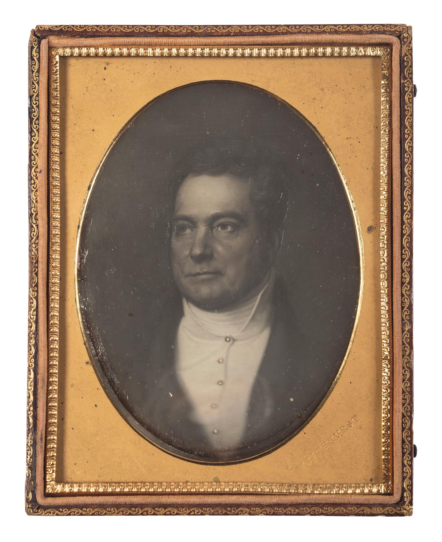 [EARLY PHOTOGRAPHY]. WHITEHURST, Jesse H., photographer. Half plate daguerreotype of painting of William Pinkney.