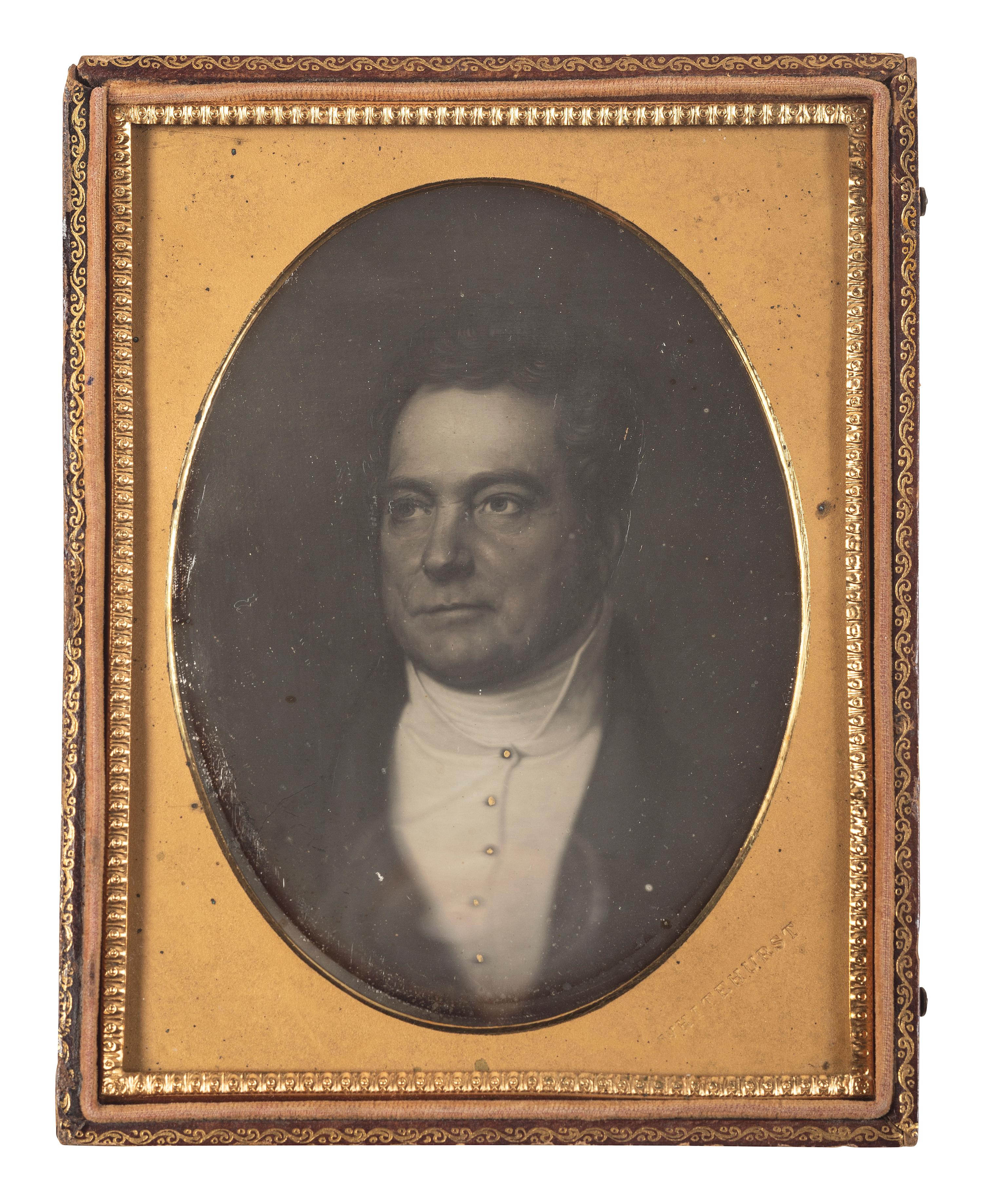 [EARLY PHOTOGRAPHY]. WHITEHURST, Jesse H., photographer. Half plate daguerreotype of painting of William Pinkney.
