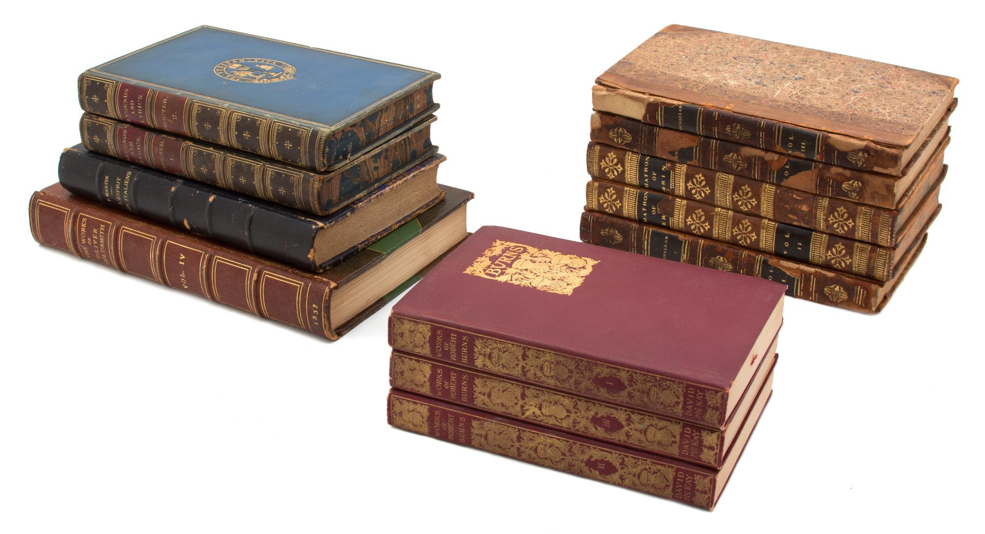 A Collection of Leatherbound Books on Poetry and Literature