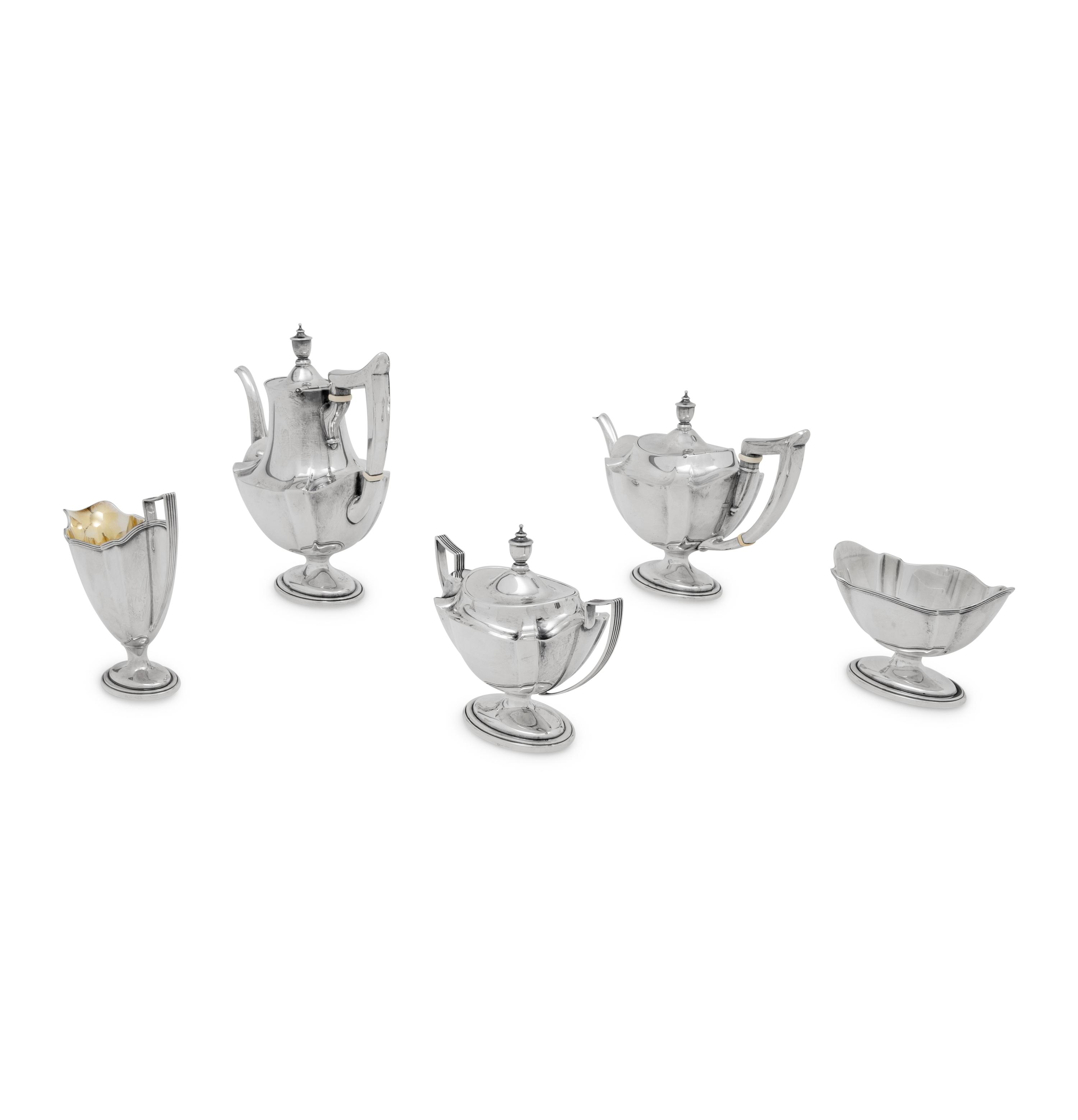 An American Silver Five-Piece Tea and Coffee Service