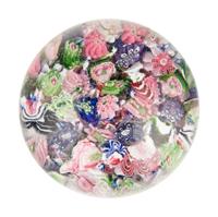 A Clichy Scrambled Millefiori Glass Paperweight