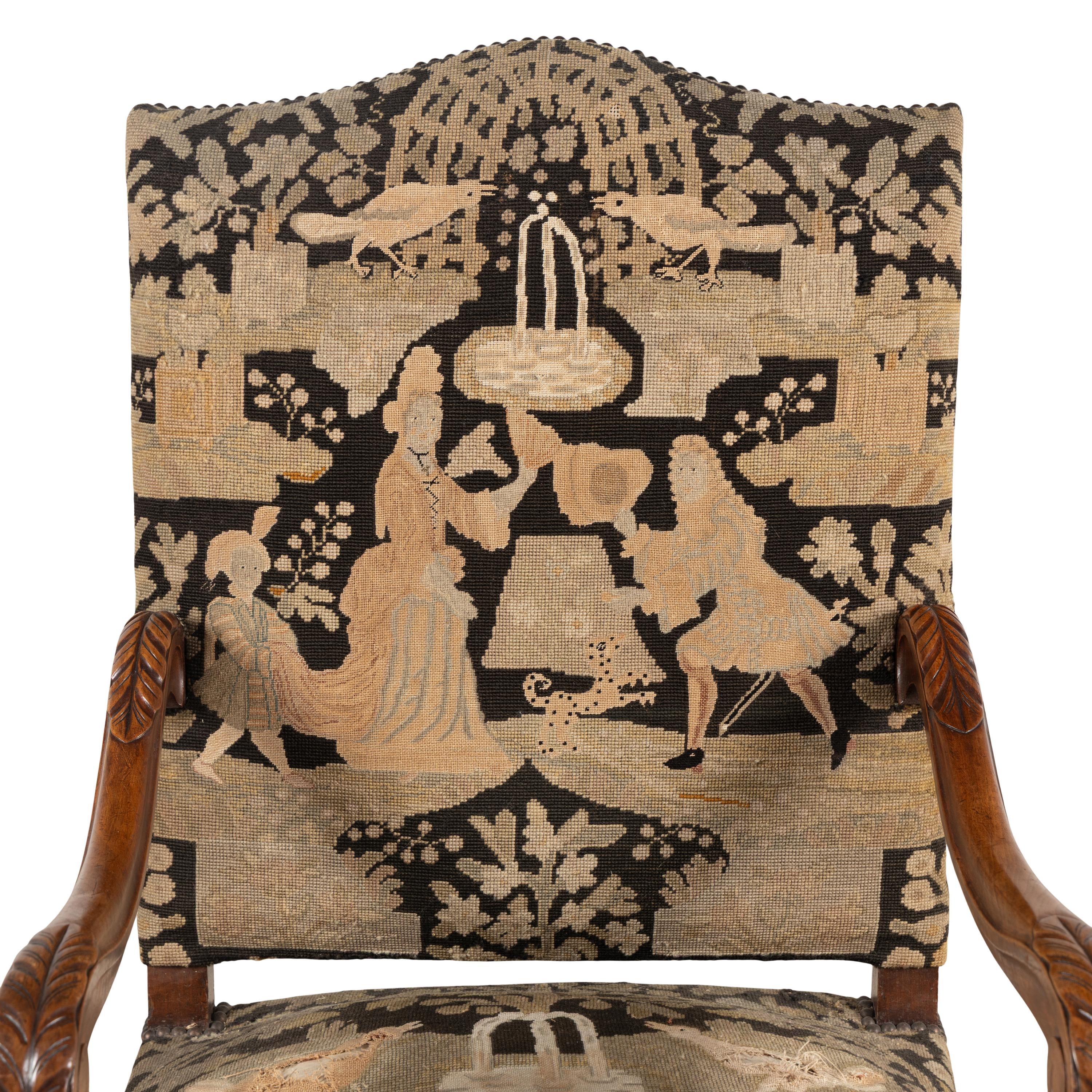 A Louis XIII Walnut Armchair