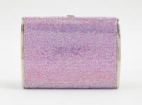 A Judith Leiber Pink Crystal Clutch, 6" x 5" x 1.5".