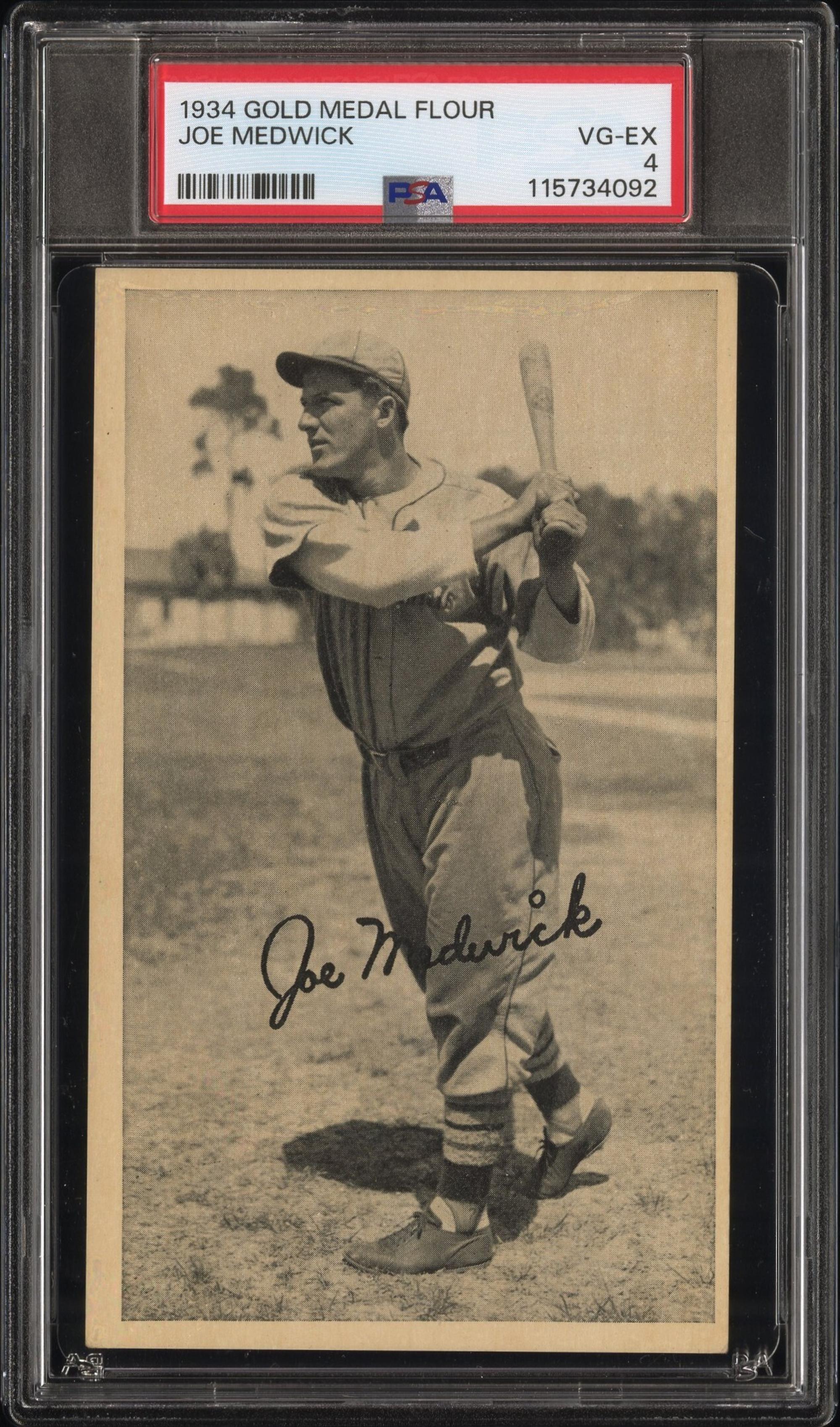 A 1934 Gold Medal Flour Joe Medwick Rookie Baseball Card (PSA 4 VG-EX)