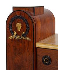 An Unusual Regency Gilt Bronze Mounted and Parcel Ebonized Rosewood Side Cabinet