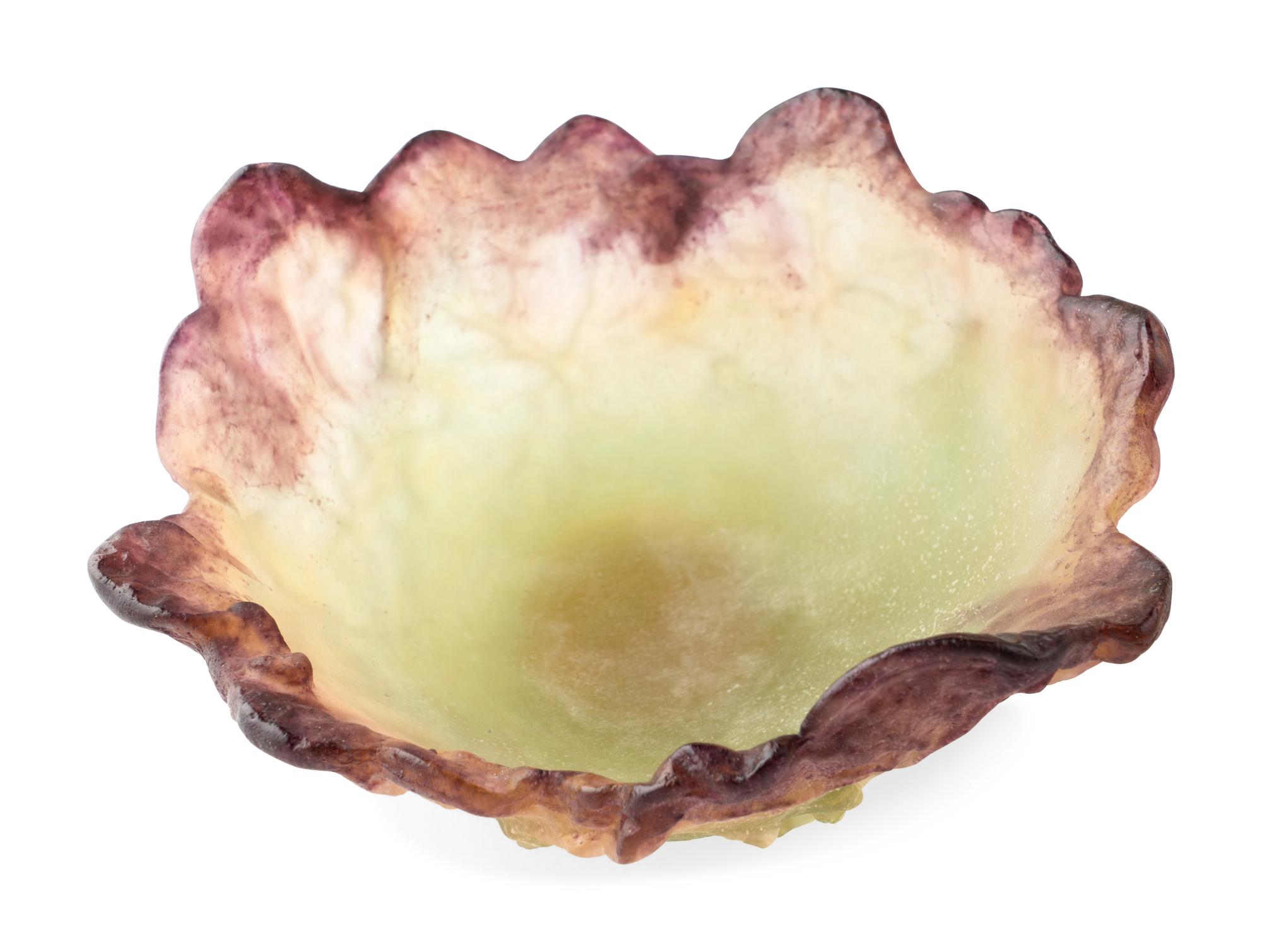 A Set of Daum Nature Pâte-de-Verre Plates and Bowls