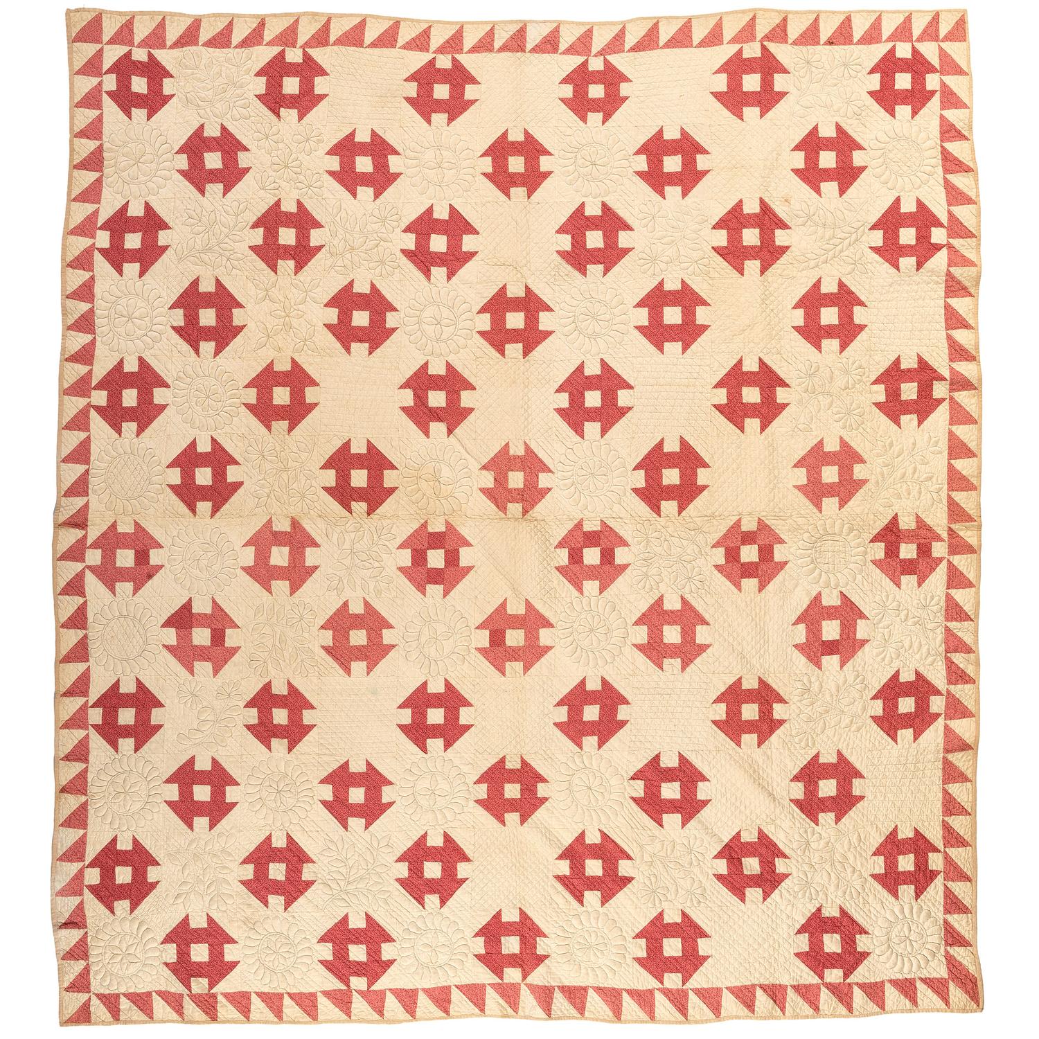A Monkey Wrench Trapunto Quilt