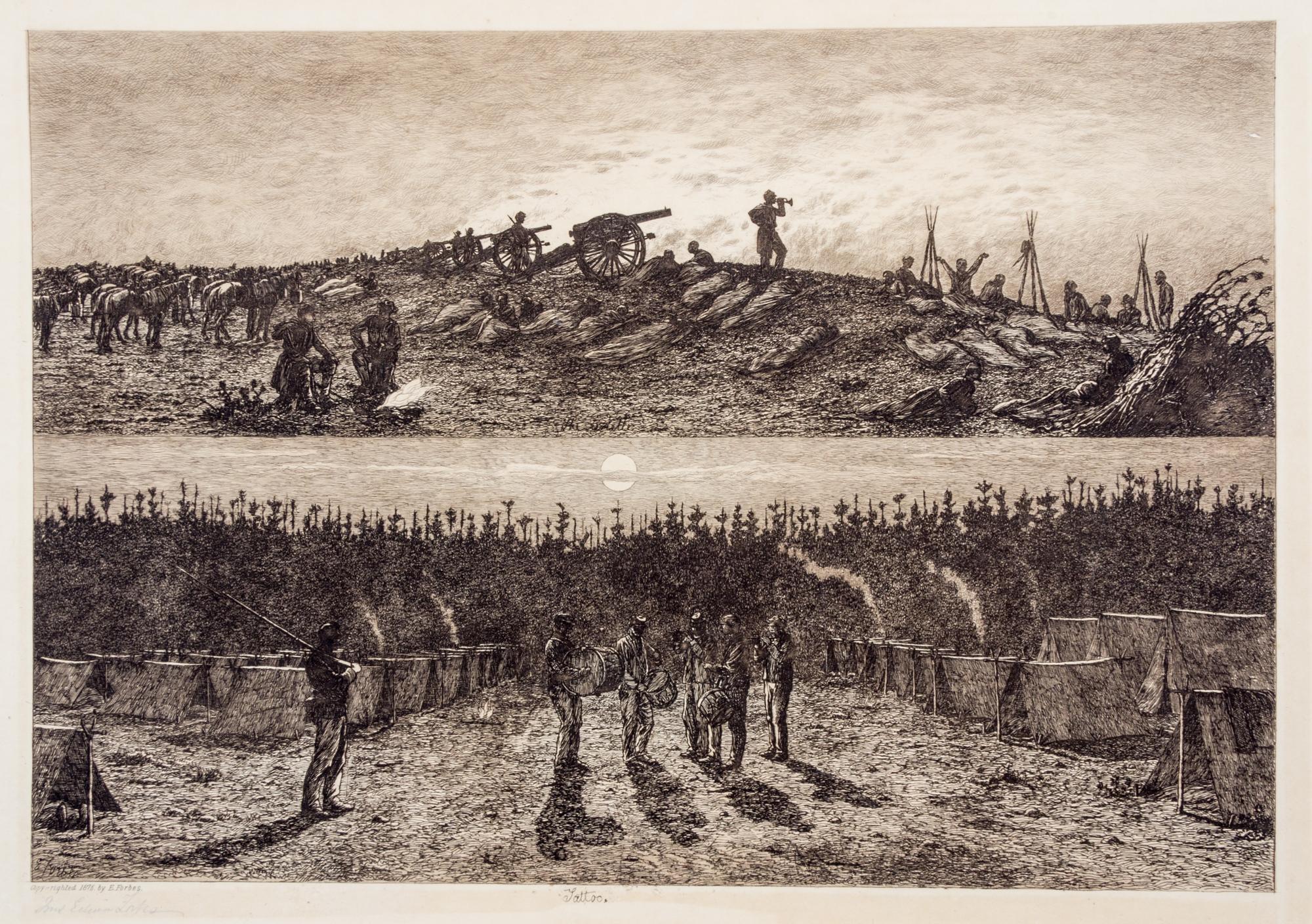 (CIVIL WAR) FORBES, EDWIN. Life Studies of the Great Army. New York, 1876. 20 (of 40) copper plate etchings.