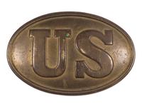 [CIVIL WAR]. Model 1839 "US" cartridge box plate.
