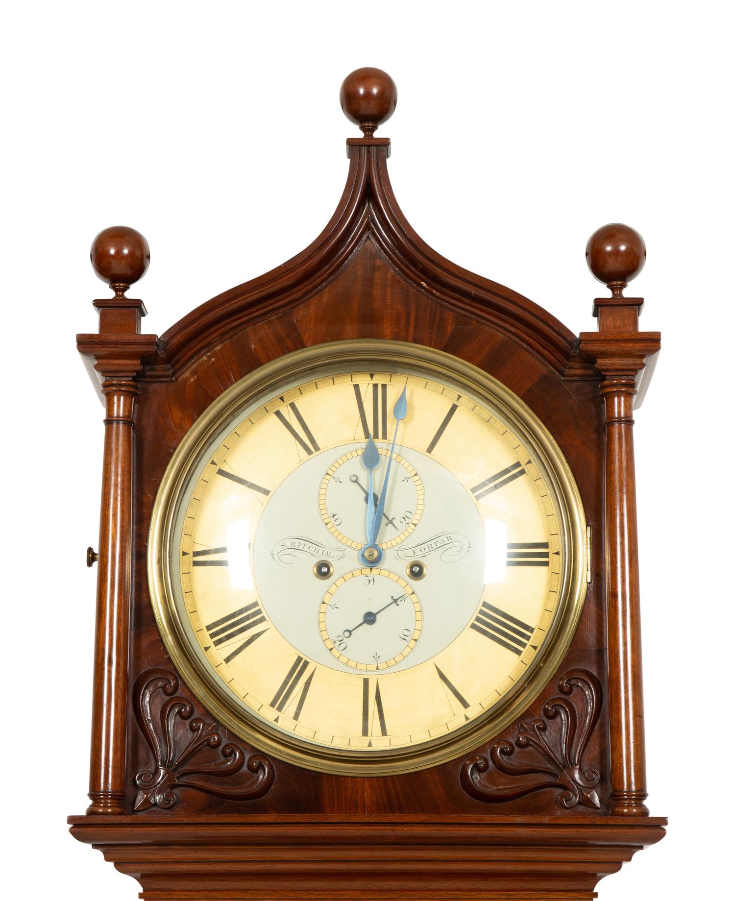 A Scottish Regency Mahogany Tall Case Clock