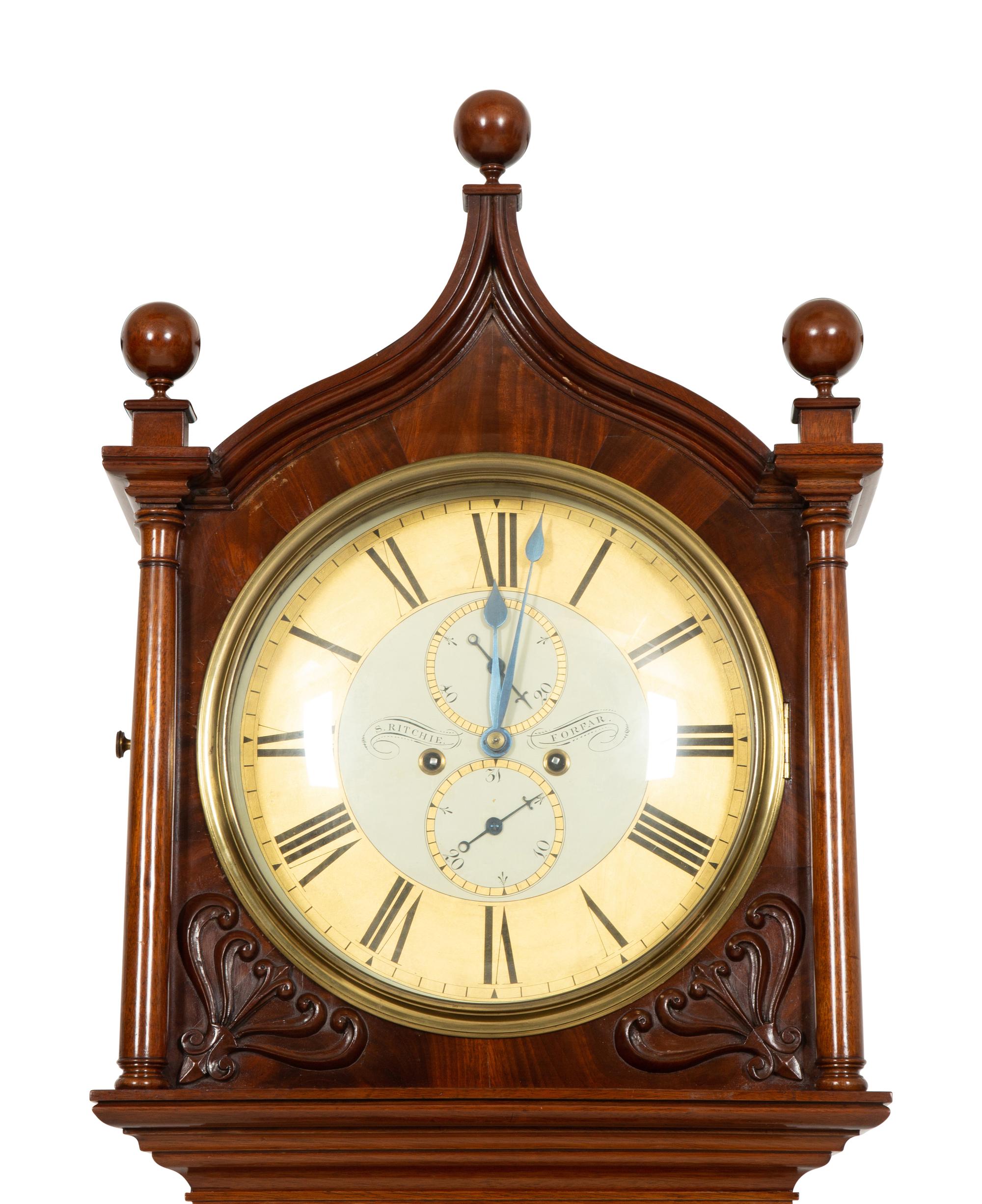 A Scottish Regency Mahogany Tall Case Clock