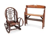 Children's Bookcase and Twisted Back Rocker