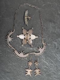 Zuni Silver and Floral Petit Point Turquoise Jewelry