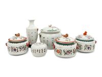 Six Chinese Famille Rose Porcelain Wares