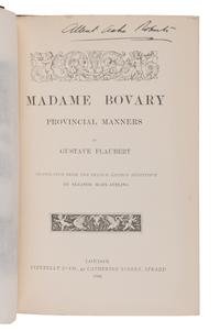 FLAUBERT, Gustave (1821-1880). Madame Bovary . Provincial Matters. Eleanor Marx-Aveling, translator. London: Vizetelly & Co., 1886.