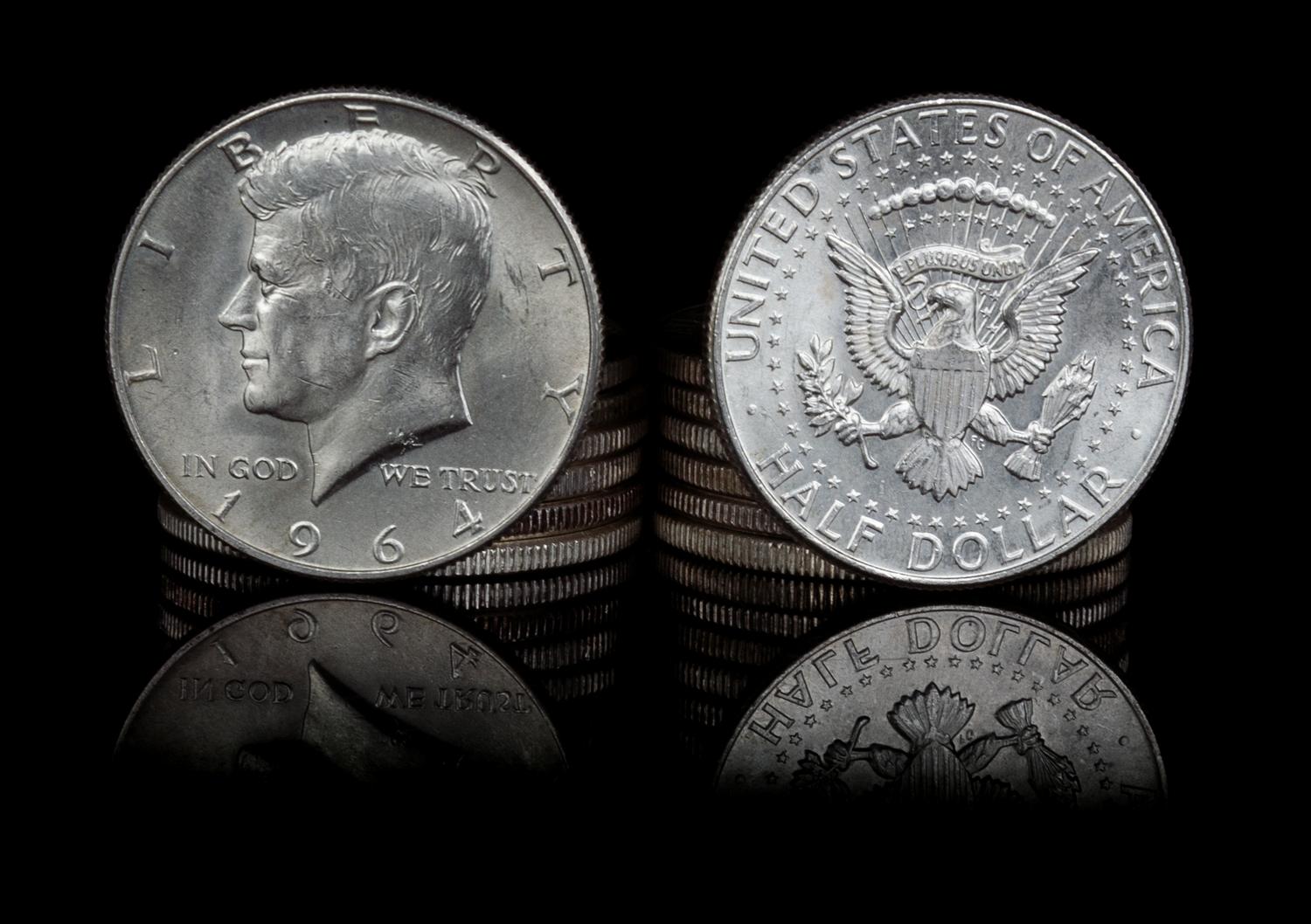 A Group of Thirteen United States 1964 Kennedy 50c Coins