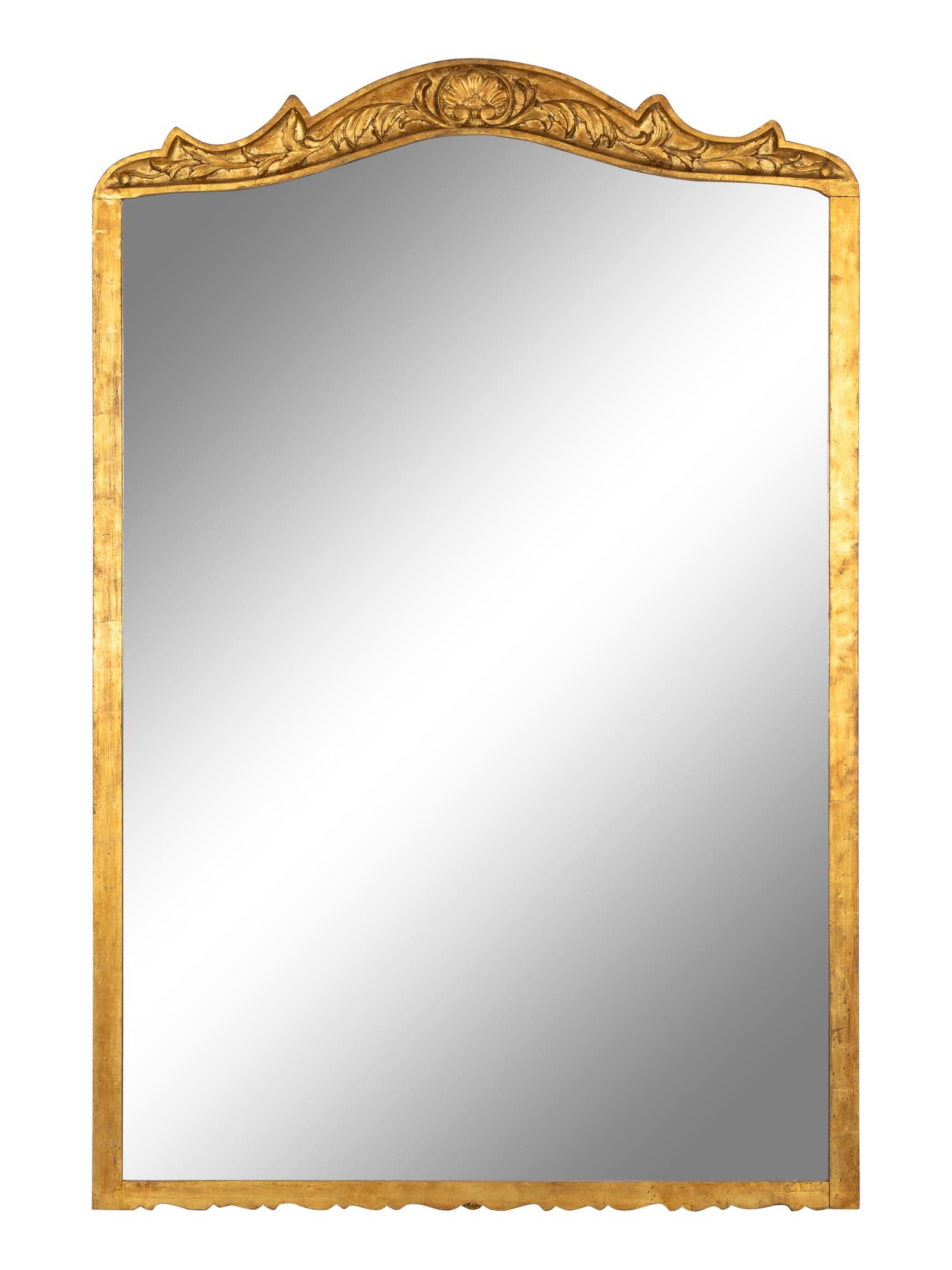 A Large Rococo Style Giltwood Mirror