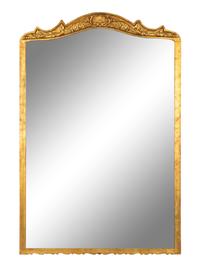 A Large Rococo Style Giltwood Mirror