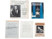 [CIVIL RIGHTS]. A group of items involving Martin Luther King, Jr., Coretta Scott King, and the March on Washington, incl. buttons, imprints, and related ephemera.