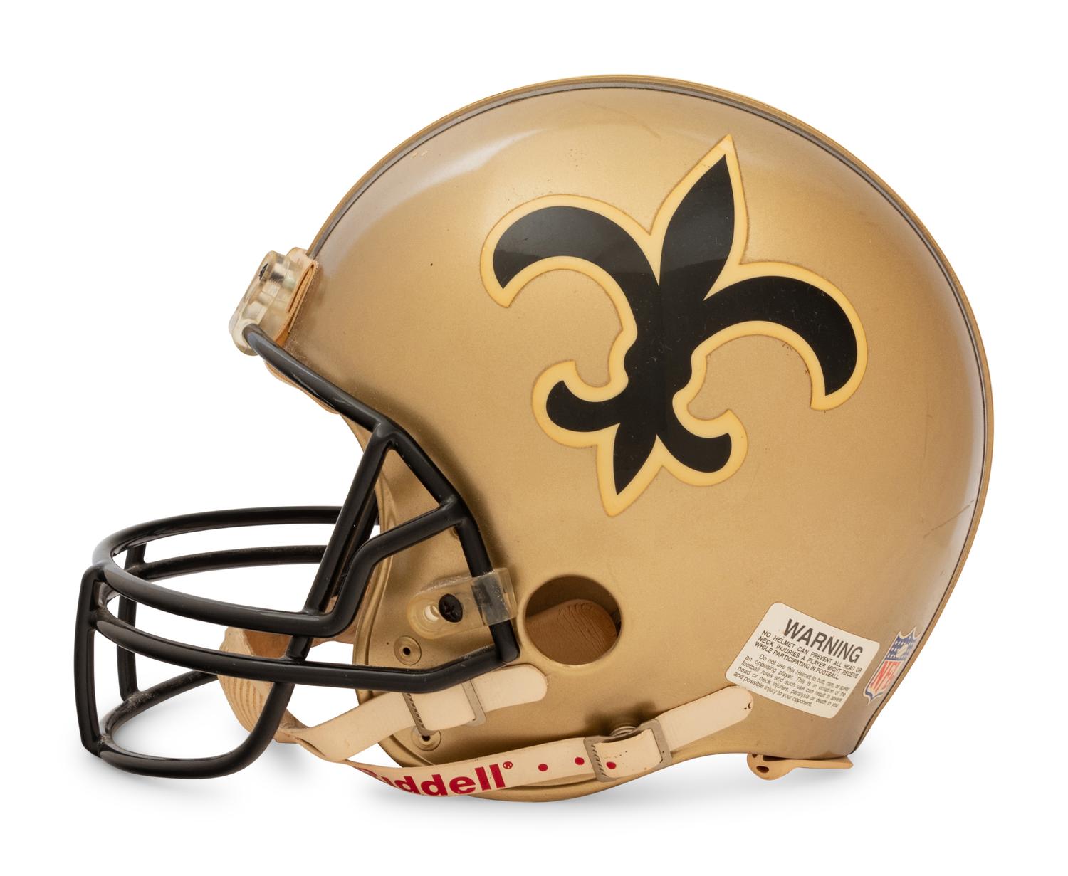 A New Orleans Saints Riddell Football Helmet Formerly Displayed at Mike Ditka's Restaurant