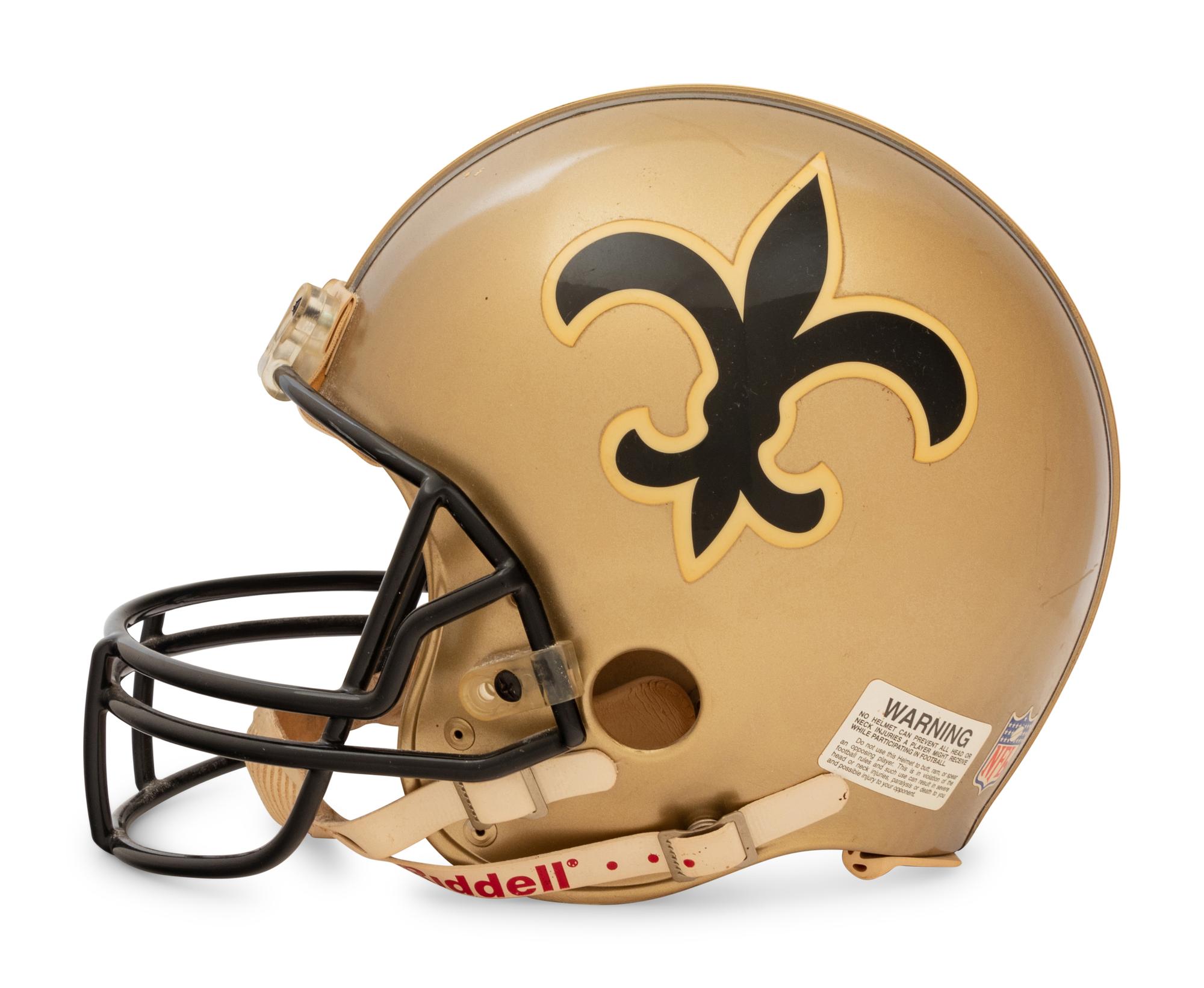 A New Orleans Saints Riddell Football Helmet Formerly Displayed at Mike Ditka's Restaurant