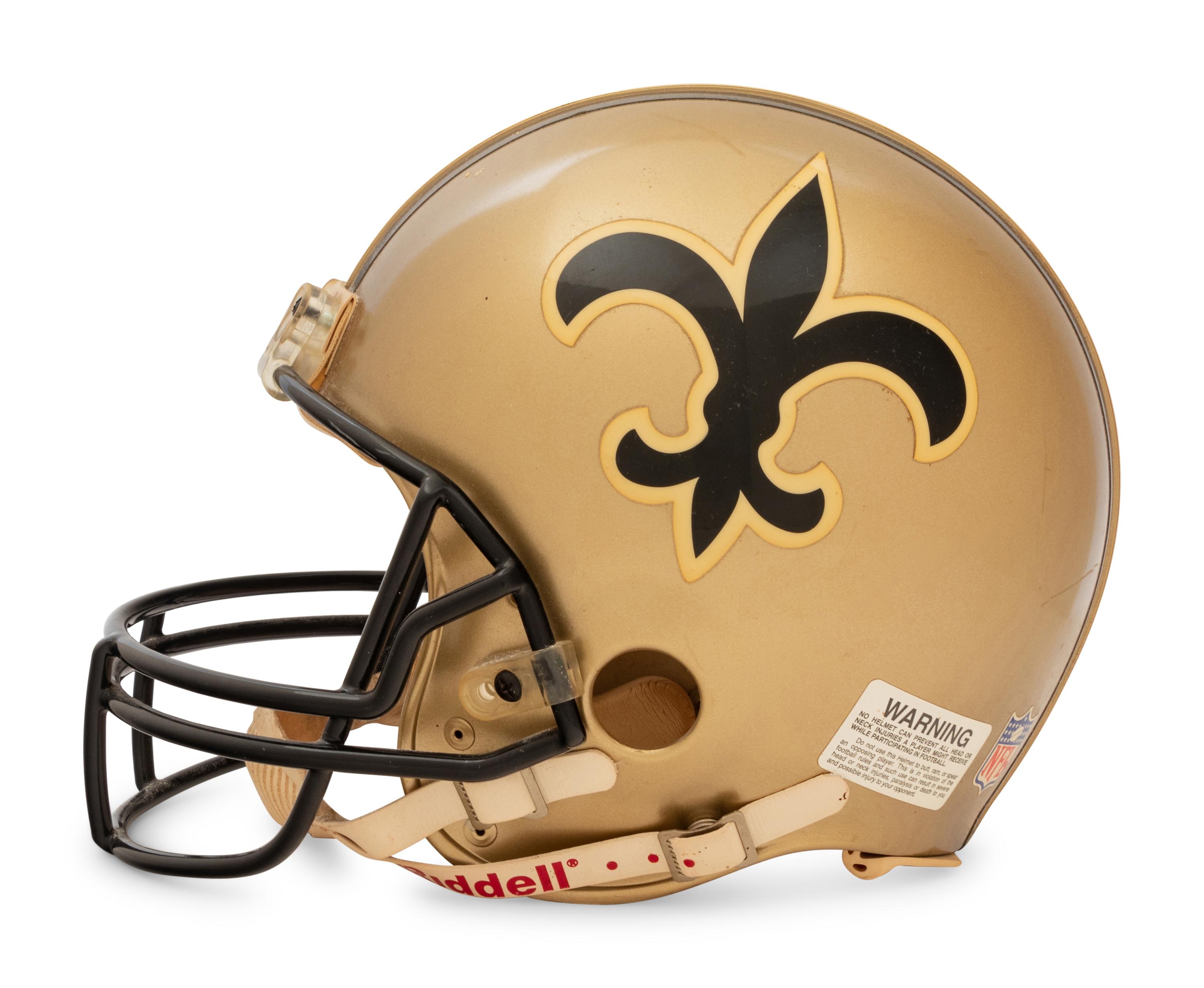 A New Orleans Saints Riddell Football Helmet Formerly Displayed at Mike Ditka's Restaurant