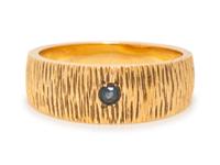 A 14 Karat Yellow Gold and Sapphire Ring,