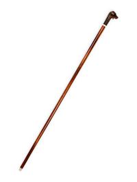 An English Carved Oak and Walnut Zoomorphic Walking Stick