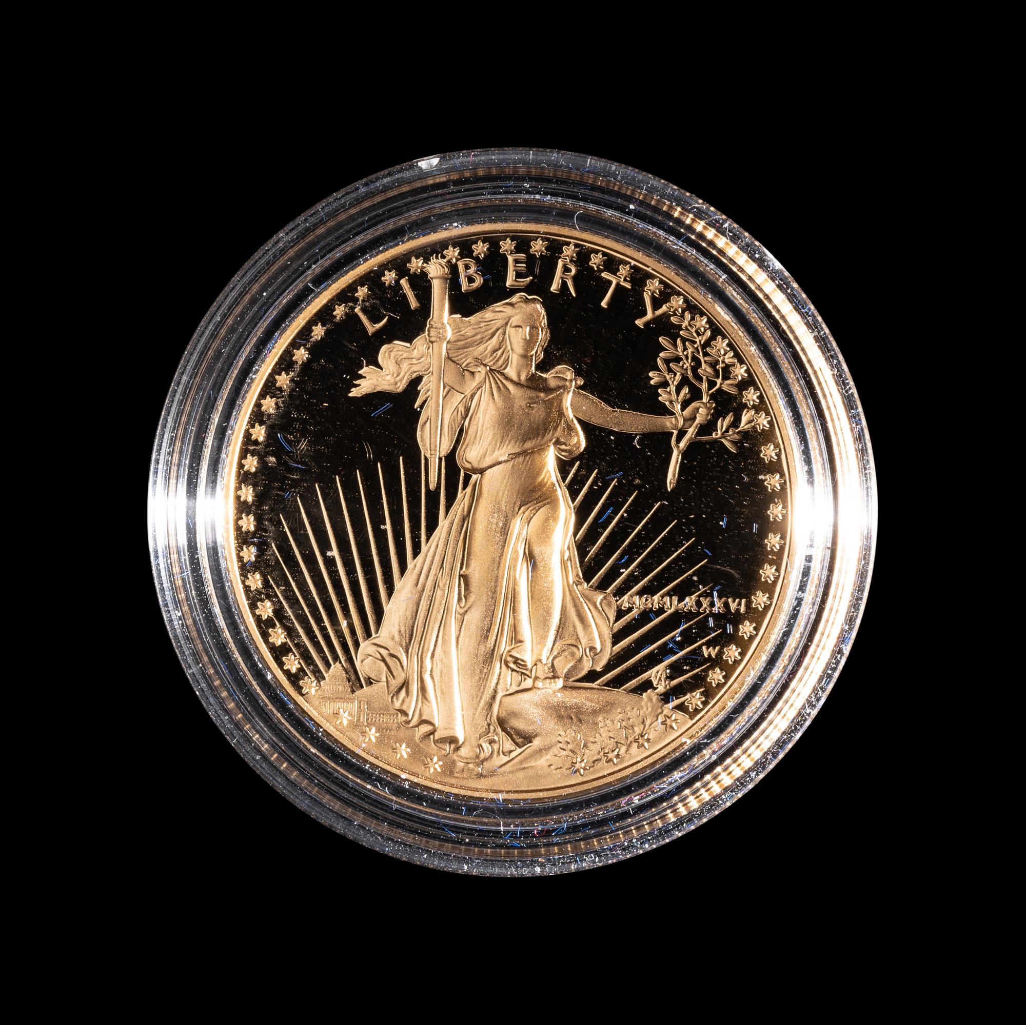 1-ounce proof gold bullion coin, 1986