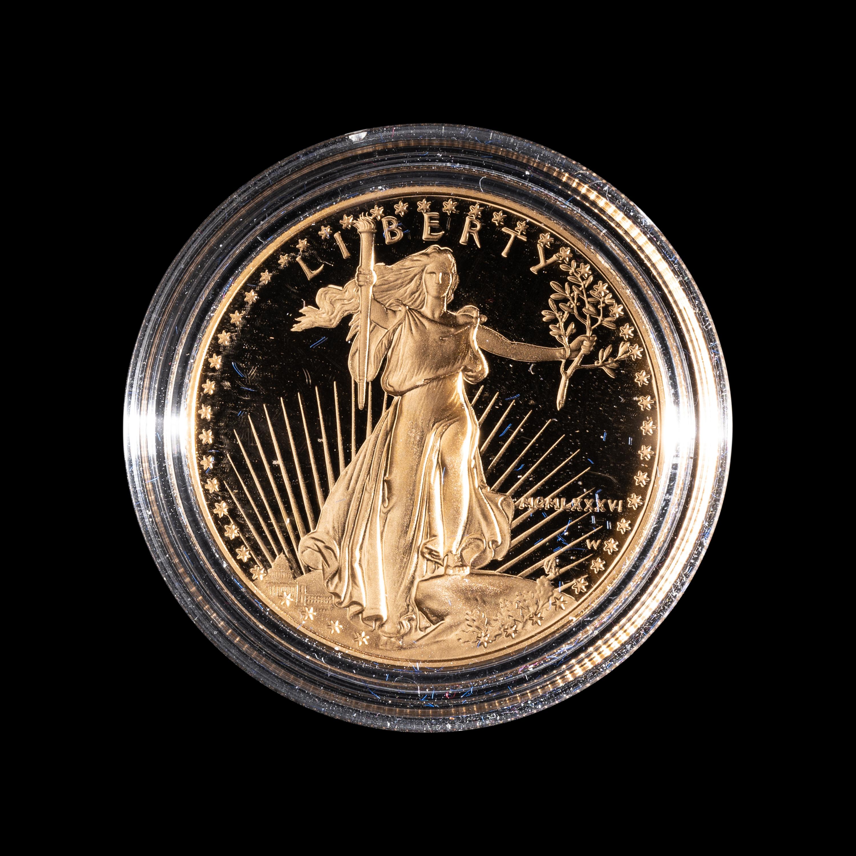 1-ounce proof gold bullion coin, 1986