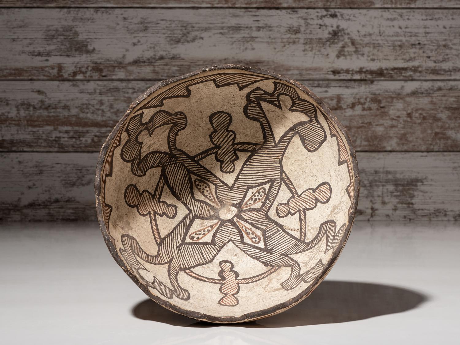 Zuni Polychrome Bowl, with Scalloped Rim