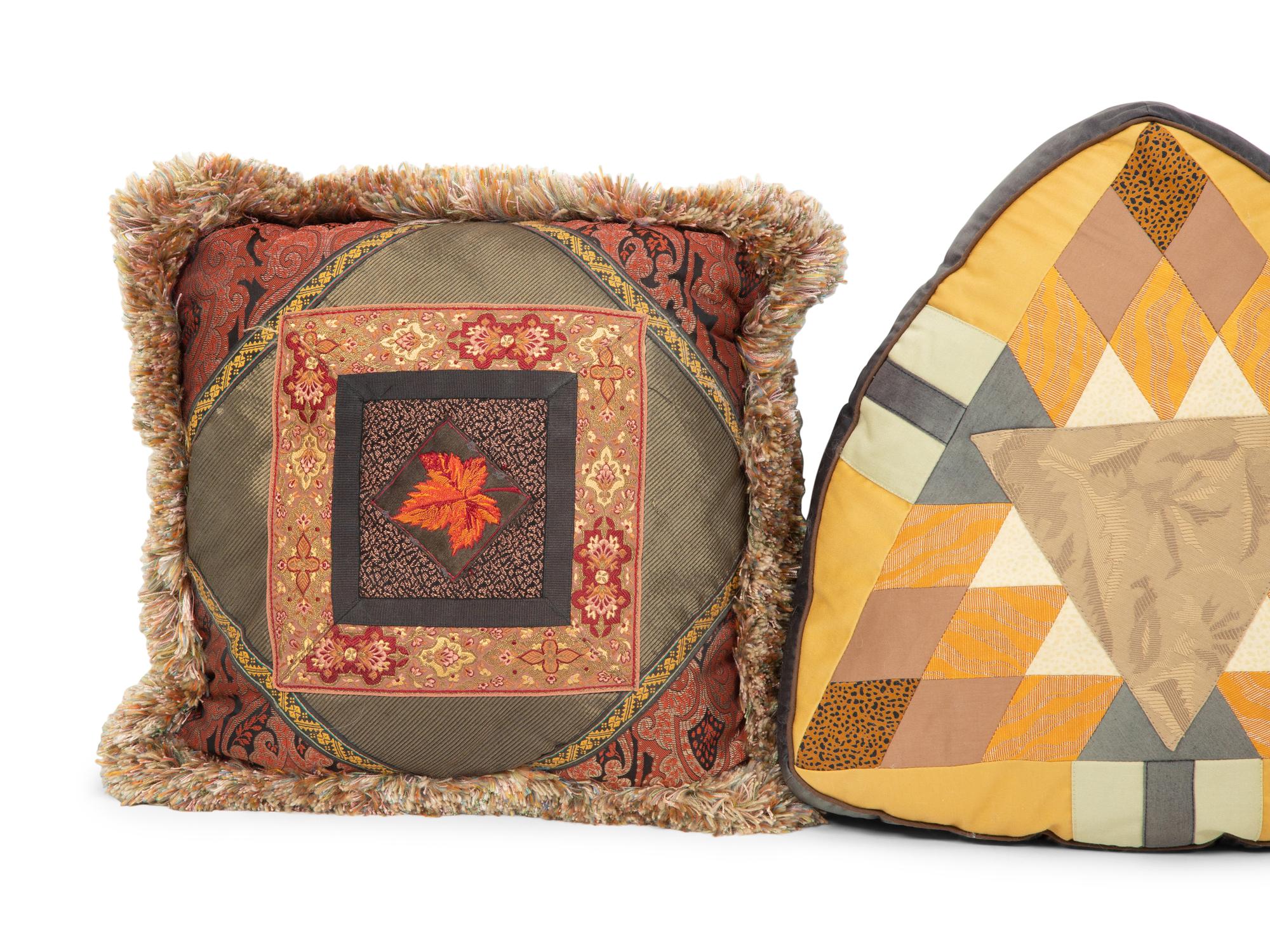 Two Pairs of French Patchwork Pillows