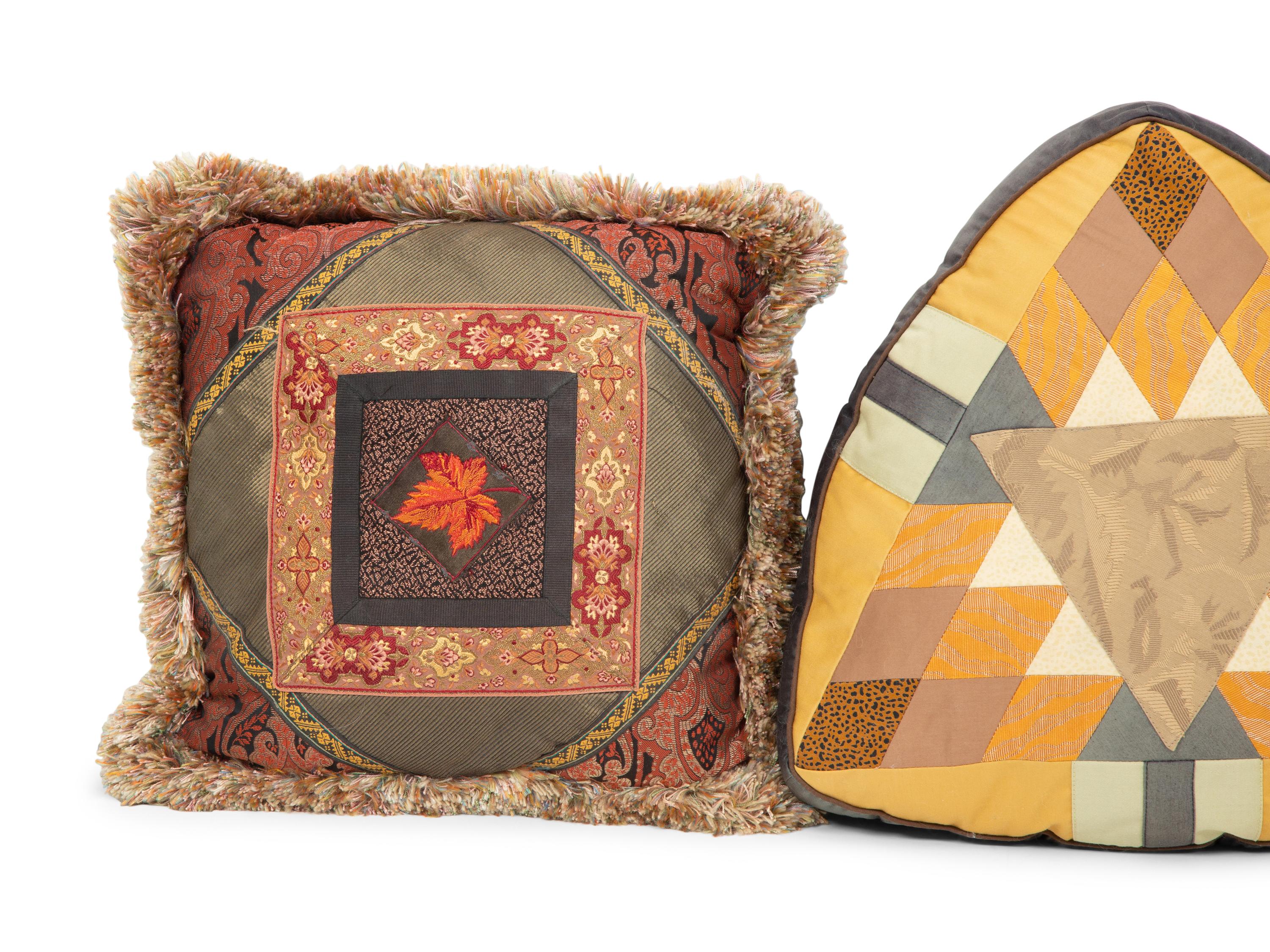 Two Pairs of French Patchwork Pillows