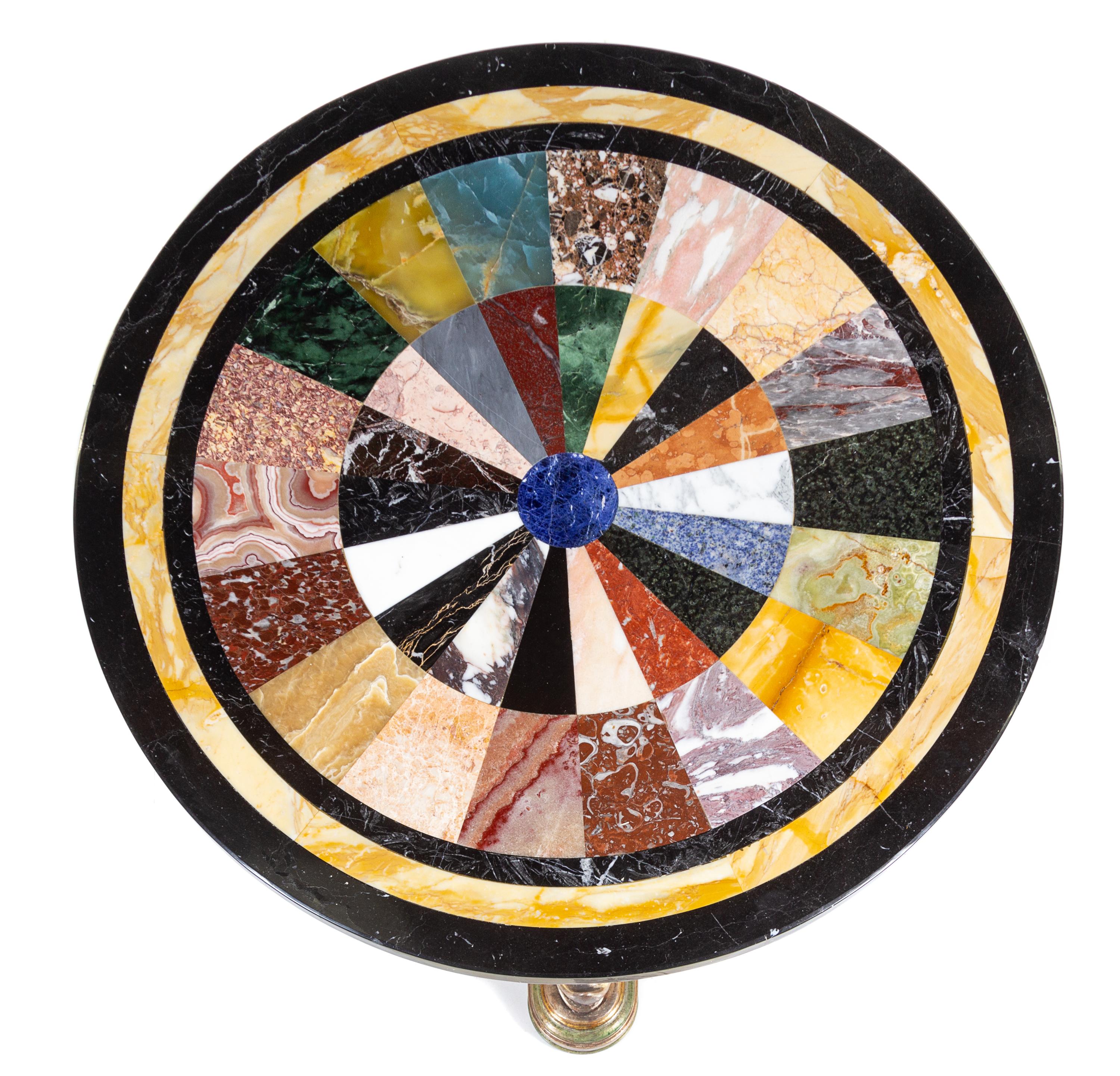 An Italian Polychrome Painted and Specimen Marble-Top Center Table