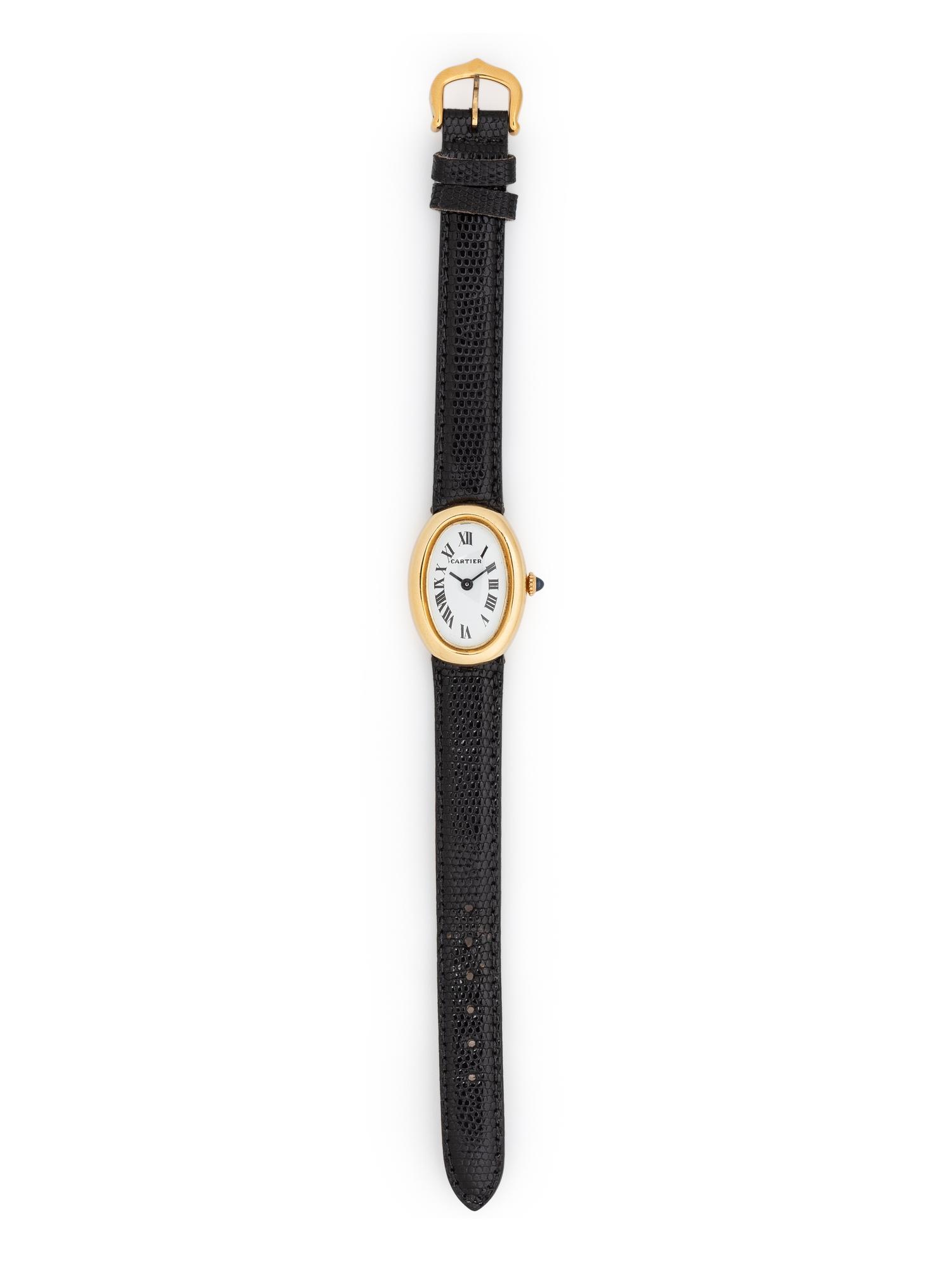 CARTIER, 18K YELLOW GOLD REF. 7743-1 'BAIGNOIRE' WRISTWATCH