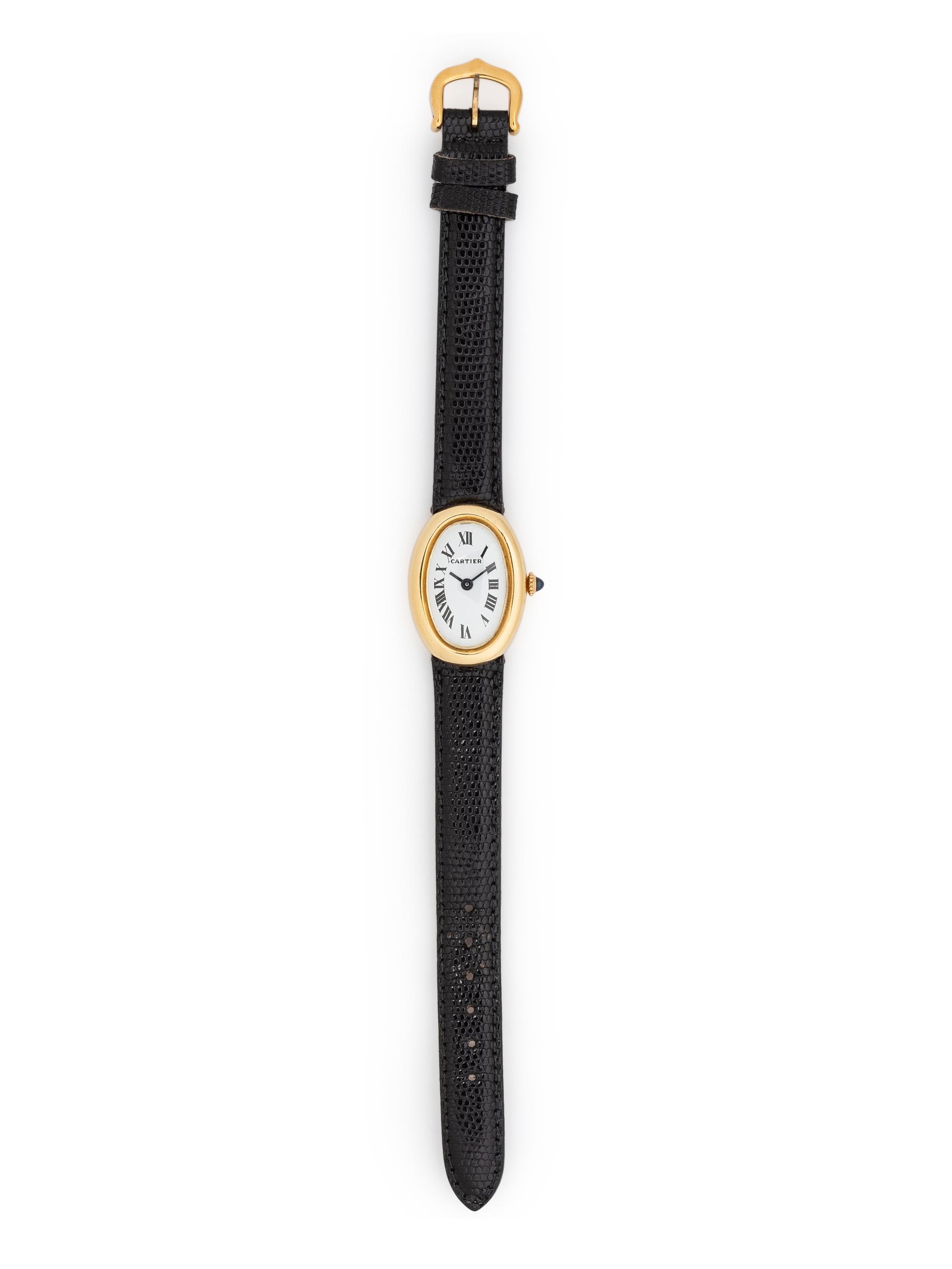 CARTIER, 18K YELLOW GOLD REF. 7743-1 'BAIGNOIRE' WRISTWATCH