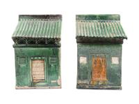 A Pair of Chinese Han-style Glazed Ceramic Houses — LATE 19TH/EARLY 20TH CENTURY