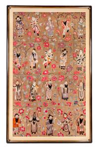 A Large Chinese Embroidered Silk Panel