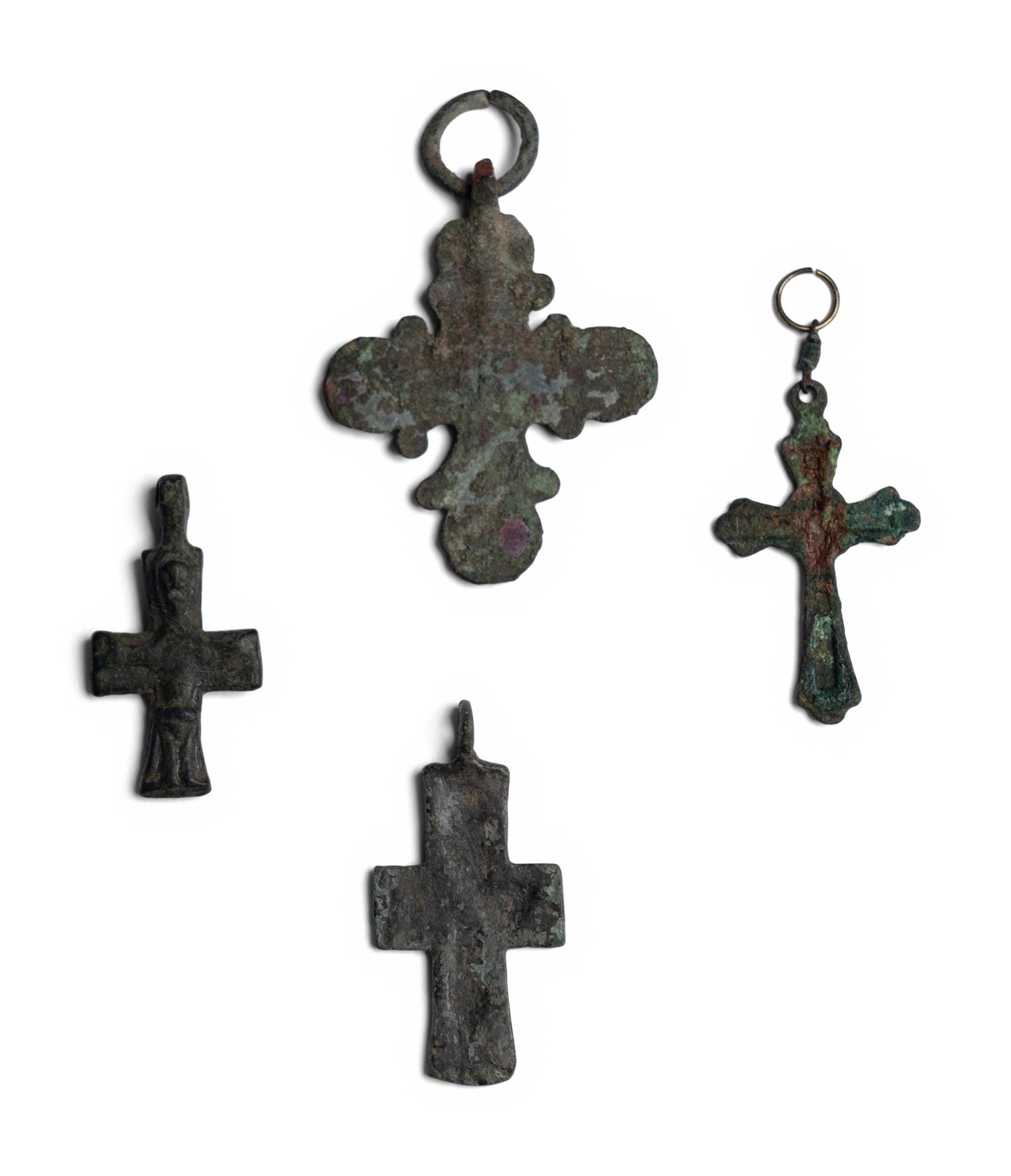 Four Byzantine Bronze Crosses