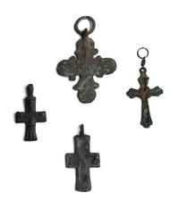 Four Byzantine Bronze Crosses