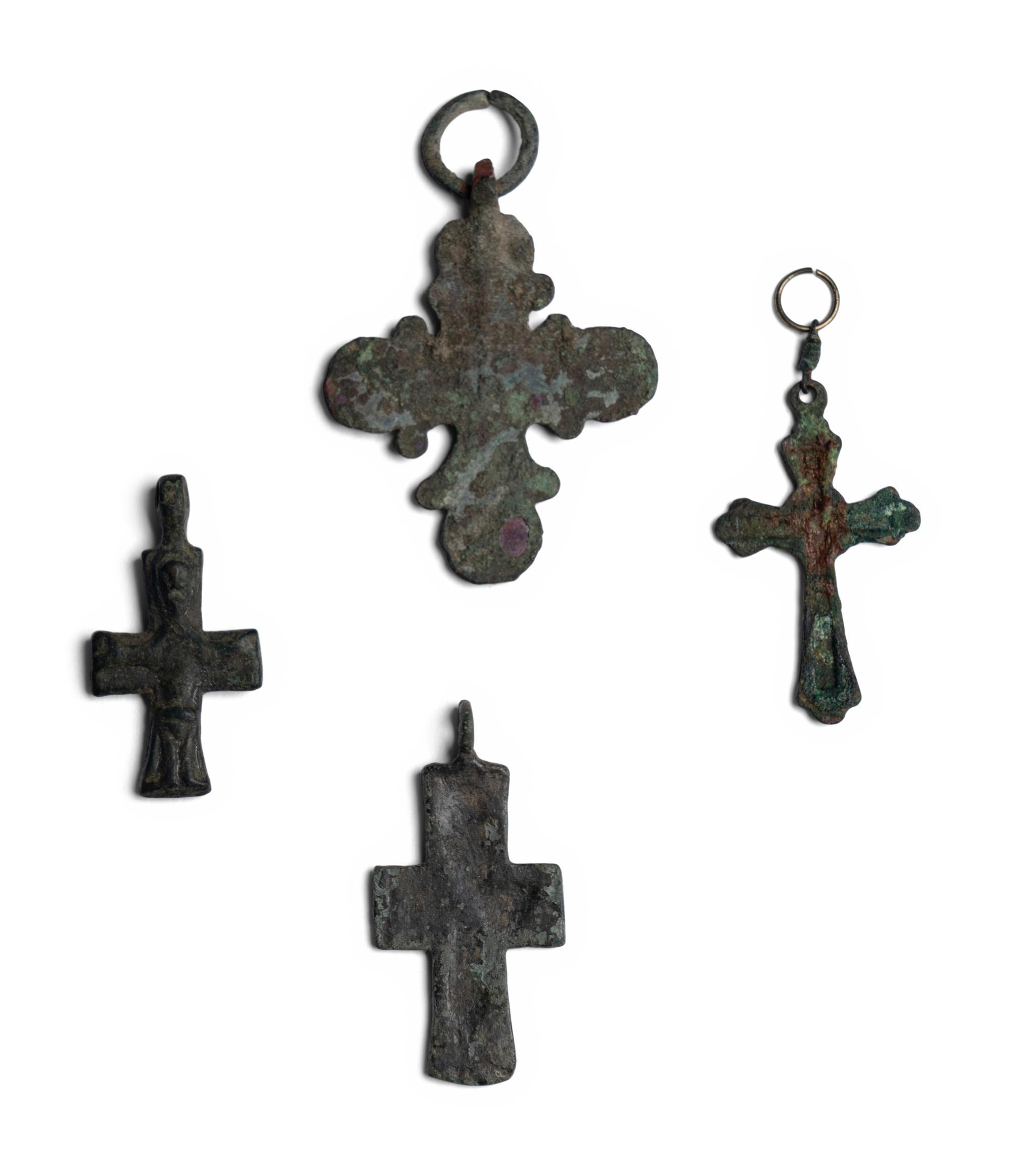 Four Byzantine Bronze Crosses