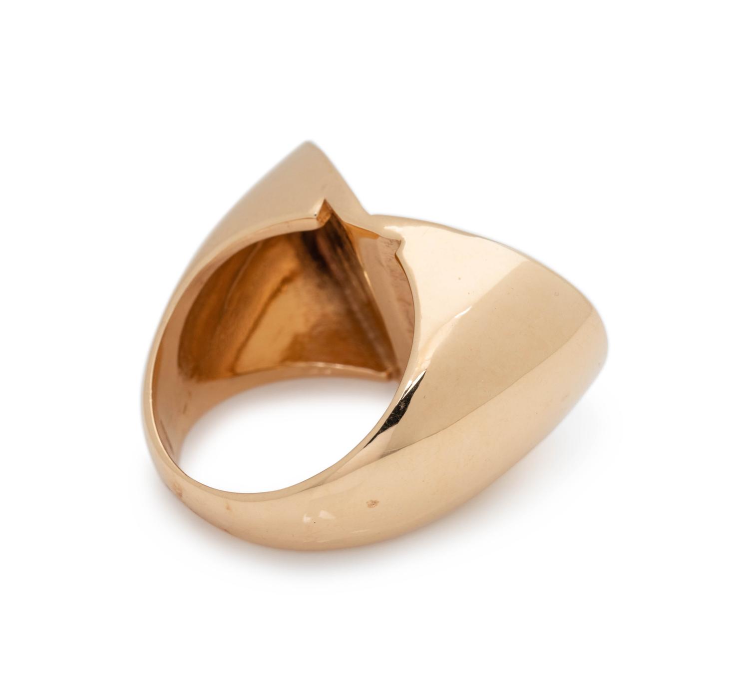 MODERNIST, YELLOW GOLD RING